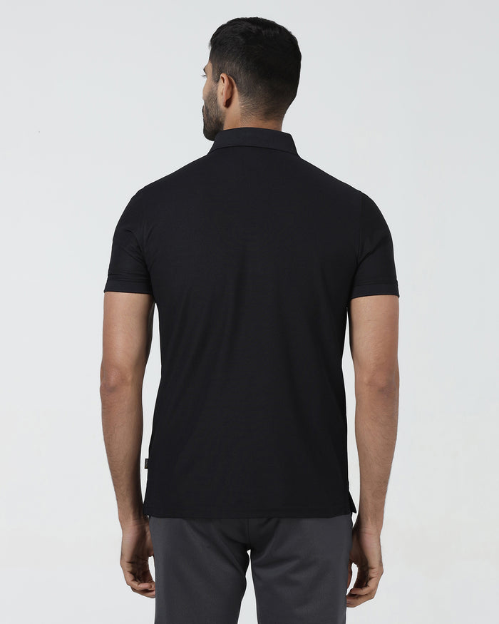 Black TechPro Printed Polo - Snape