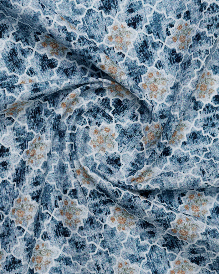 Blue Half Sleeve Printed Shirt - Melod