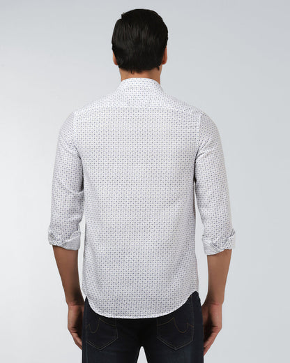 Blue Linen Printed Shirt - Silvano