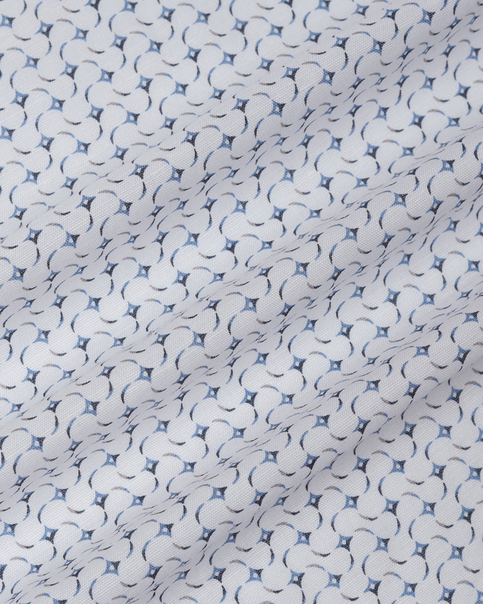 Blue Linen Printed Shirt - Silvano