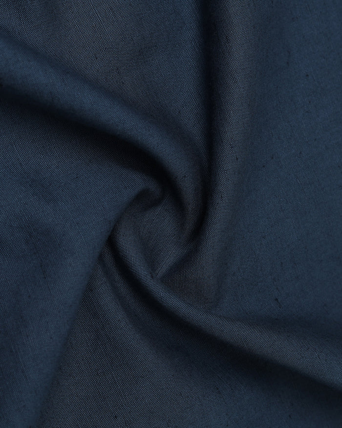 Blue Linen Solid Shirt - Joster