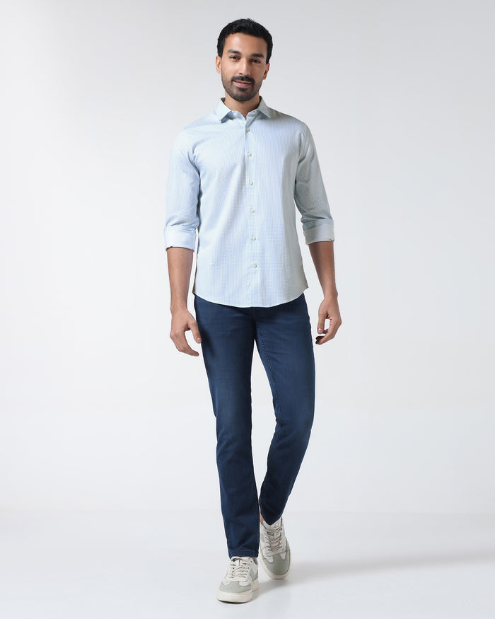 Blue Printed Shirt - Elver