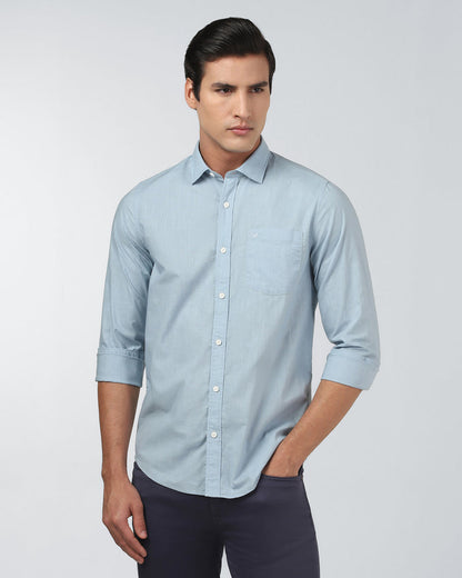 Blue Solid Shirt - Gobert