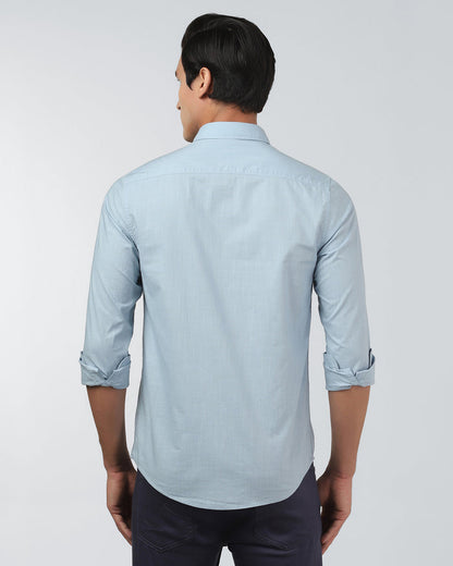 Blue Solid Shirt - Gobert