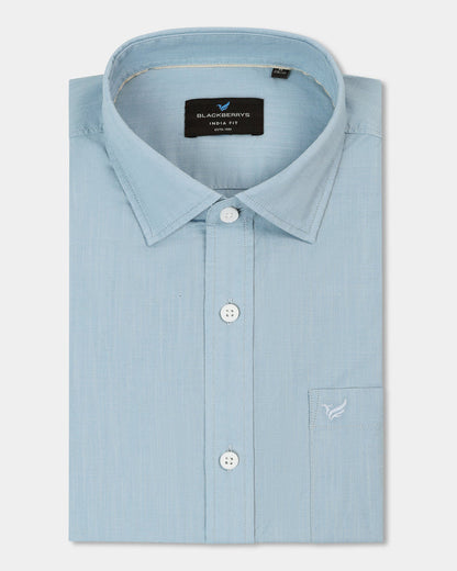 Blue Solid Shirt - Gobert