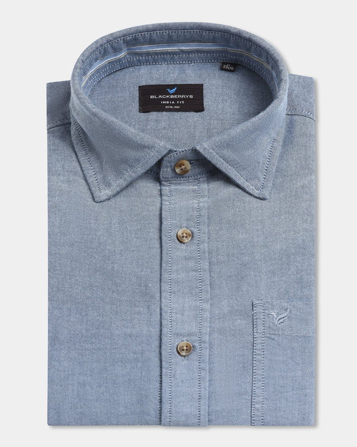 Blue Solid Shirt - Laos