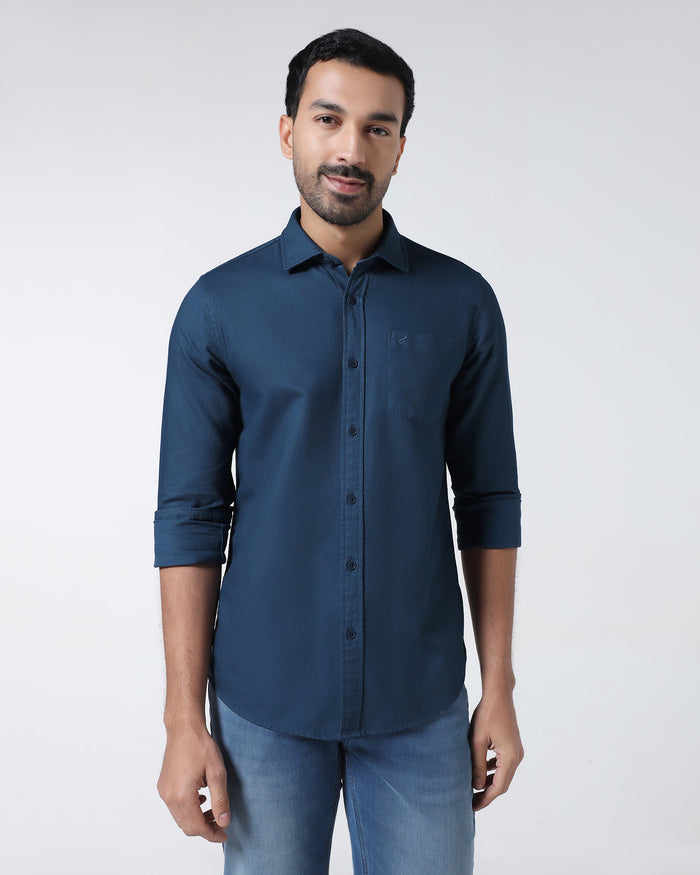 Blue Textured Shirt - Caty