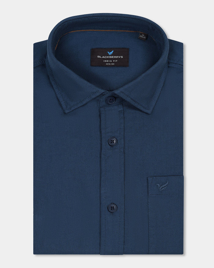 Blue Textured Shirt - Caty