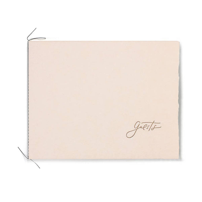 Blush Handmade Paper Stitched Guestbook