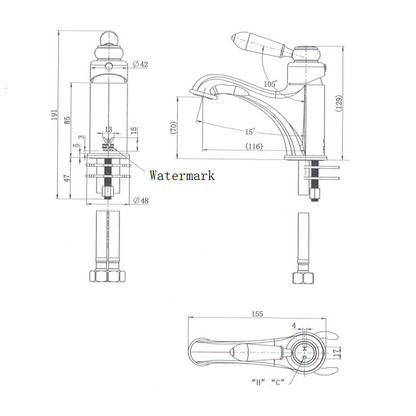 Bordeaux Traditional Basin Mixer - Acqua Bathrooms