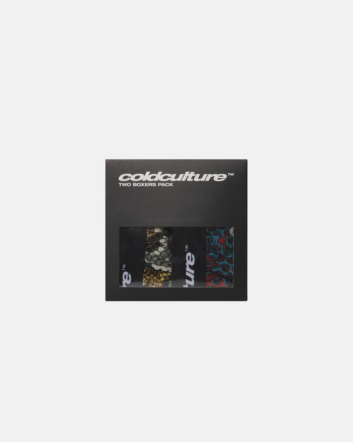 BOXERS DARK PACK - snake print boxers, front view - Cold Culture