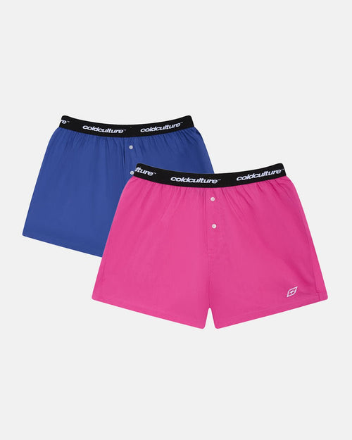 BOXERS EVENT PACK BLUE & PINK - blue and pink boxers, front view - Cold Culture