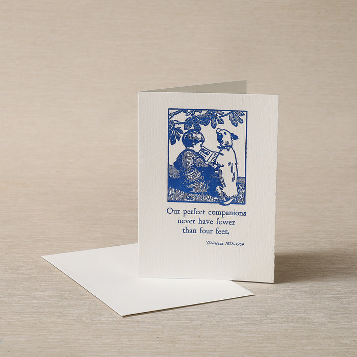 Boy & Dog Letterpress Notecard