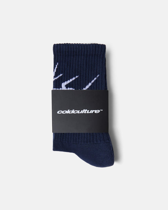 BRAMBLES SOCKS DARK BLUE/WHITE - Cold Culture