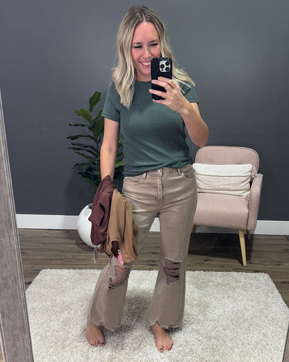 Brenley Ribbed Knit Top - Camel Wishlist