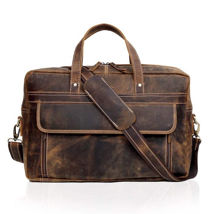 Brown Fresno Laptop Leather Briefcase