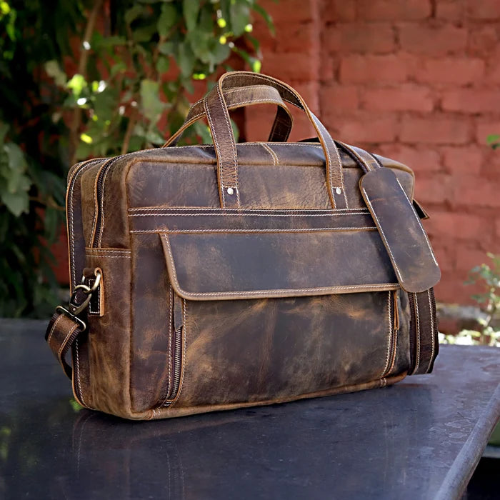 Brown Fresno Laptop Leather Briefcase