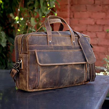 Brown Fresno Laptop Leather Briefcase