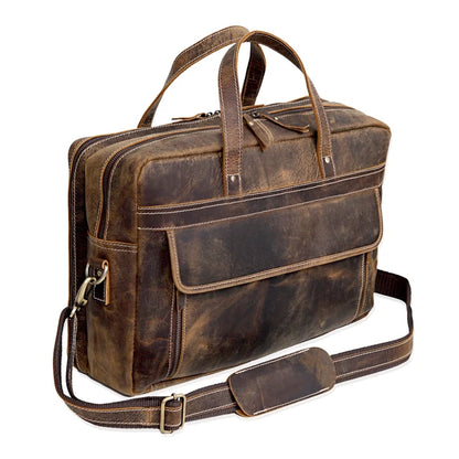 Brown Fresno Laptop Leather Briefcase