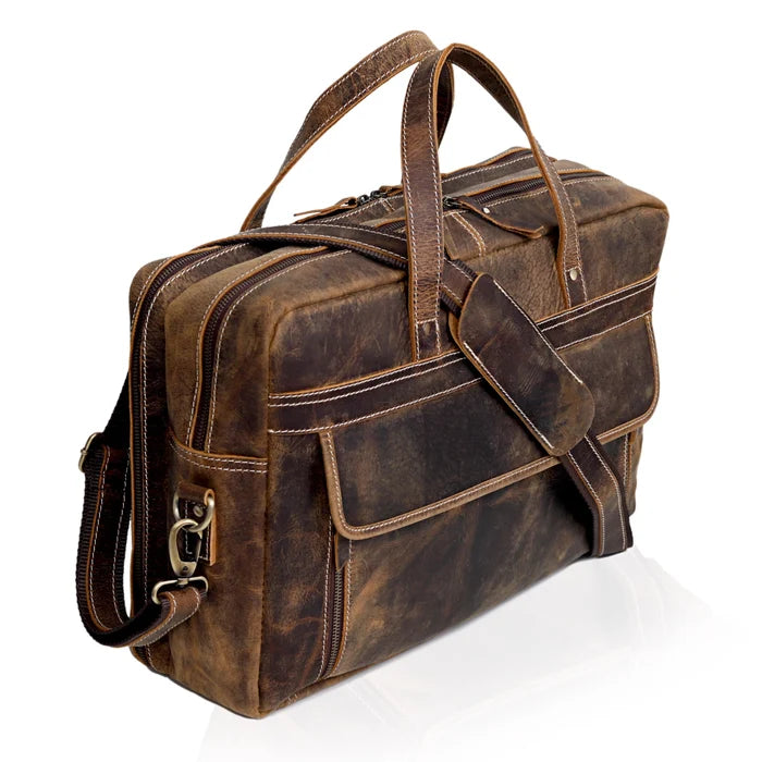 Brown Fresno Laptop Leather Briefcase