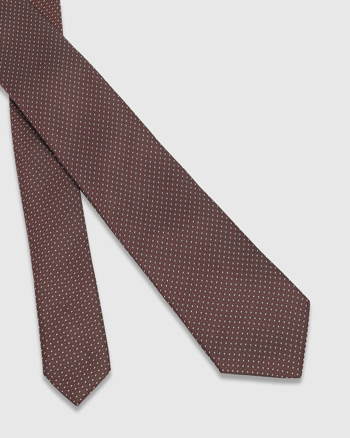 Brown Solid Tie - Widolan