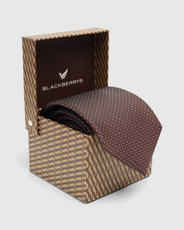 Brown Solid Tie - Widolan