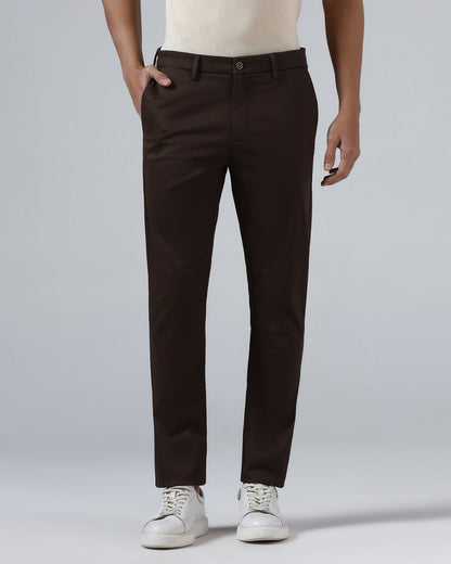 Brown Solid Khakis - Elm