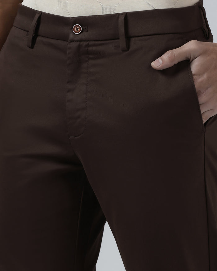Brown Solid Khakis - Elm