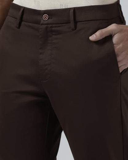 Brown Solid Khakis - Elm