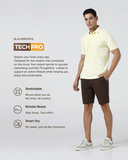 Brown TechPro Solid Shorts - Serry