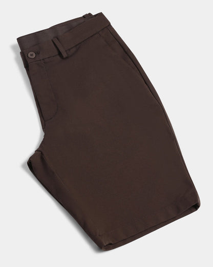 Brown TechPro Solid Shorts - Serry