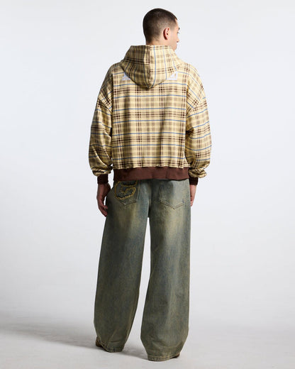 C V2 PANTS DIRTY LIGHT DENIM - light wash baggy denim pants, back view on male model - Cold Culture #man