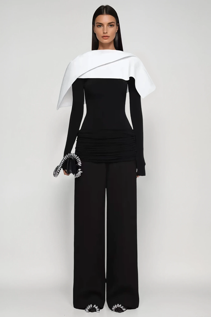 Cabdulqaadir Shawl Ruch Pants Set