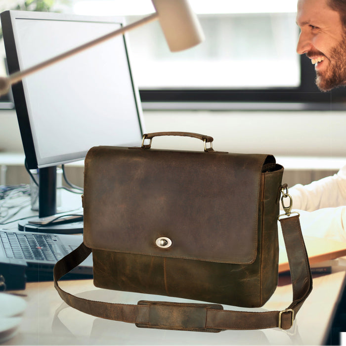 Captain Lawyer Leather Messenger Bag