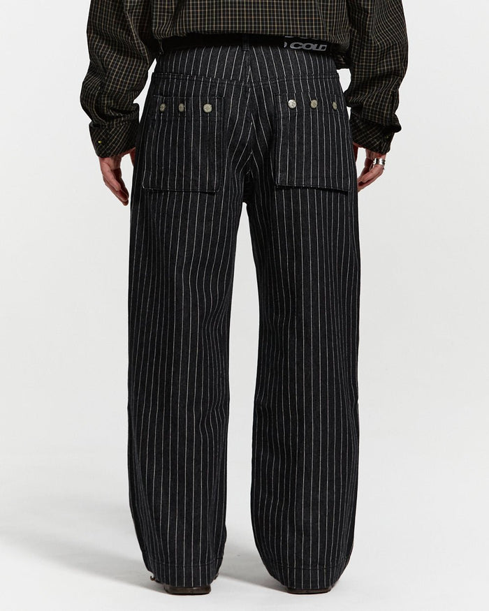 STRIPES CASINO V1 PANTS BLACK DENIM - COLD CULTURE #man