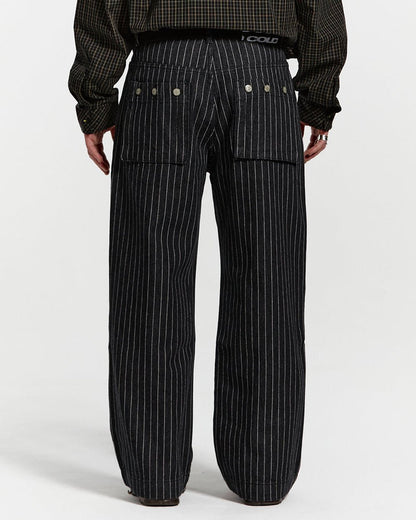 STRIPES CASINO V1 PANTS BLACK DENIM - COLD CULTURE #man