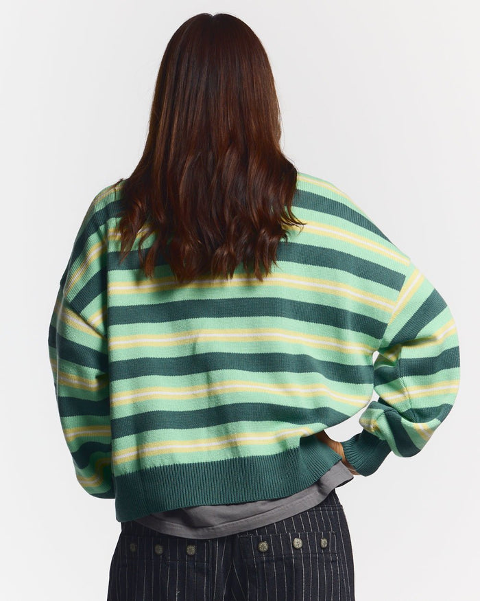 CASINO STRIPES KNIT PALE JADE - COLD CULTURE #woman