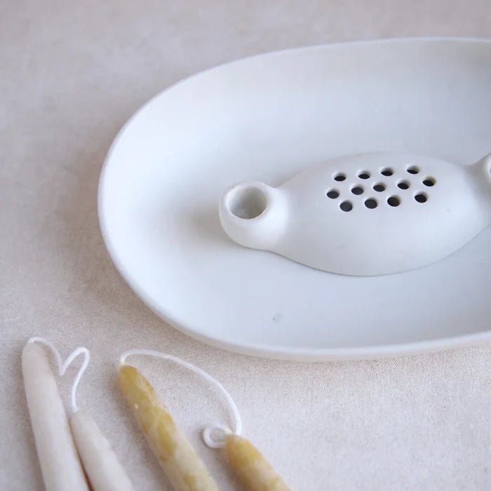 Ceramic Frog Bowl & Taper Holder