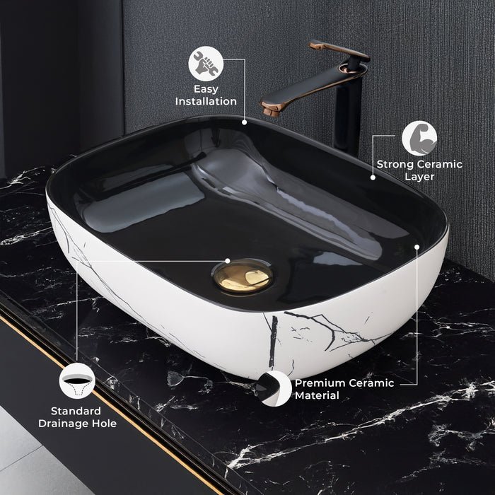 Ceramic Table Top Designer Basin - Life Time Coating Warranty - STELLAR 230