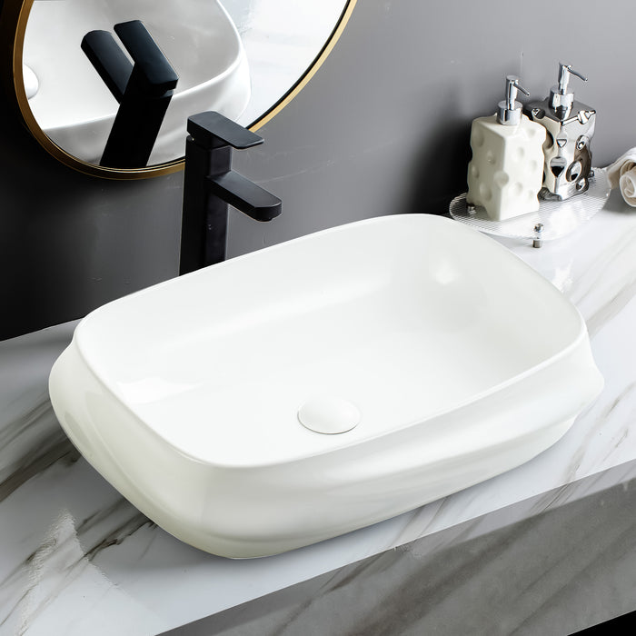 Ceramic Table Top Designer Basin - TR 20048-W RIVA WHITE