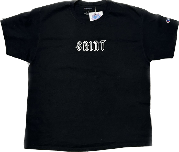 Champion 'Saint' Black Cotton T-shirt