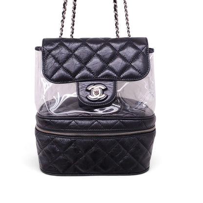 CHANEL BLACK PVC AQUARIUM BACKPACK