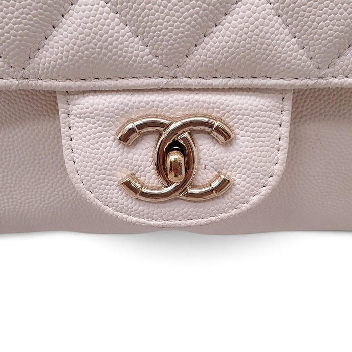 CHANEL WHITE MINI CC DAY CAVIAR BACKPACK