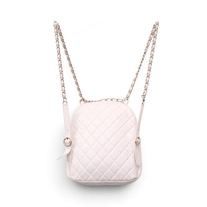 CHANEL WHITE MINI CC DAY CAVIAR BACKPACK