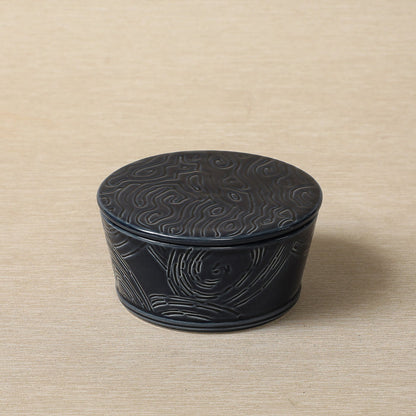 Chesa-Song Round Box in Denim Glaze
