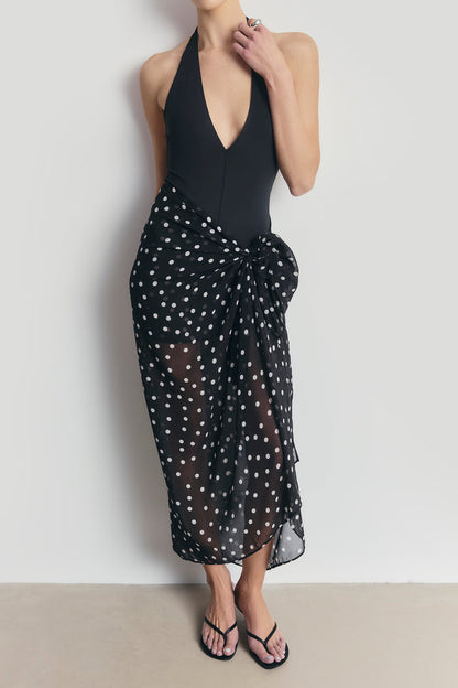 Chiffon Maxi Polka Dot Sarong Scarf -  Maxi Polka Dot
