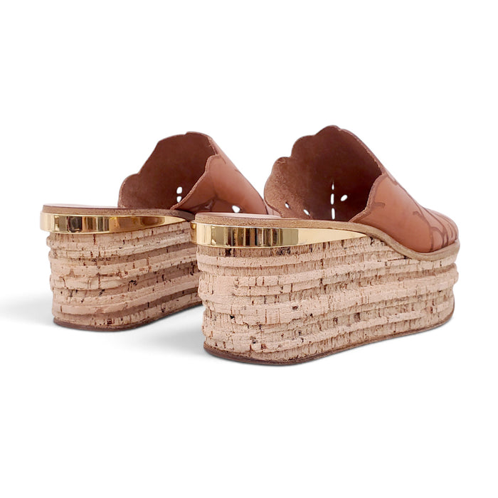 CHLOÉ LEATHER PLATFORM ESPADRILLES - SIZE 38