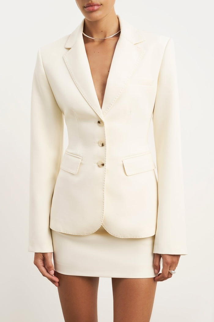 Clean Cut Micro Skirt - Cream
