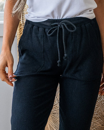Cora Ribbed Joggers - Black Michelle Mae