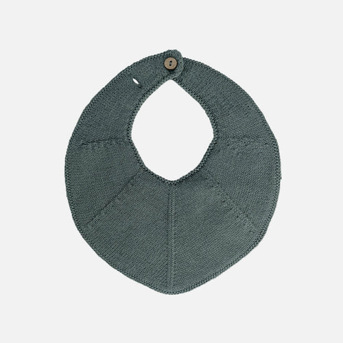 Cotton Knitted Fjola Bib - Silver Pine